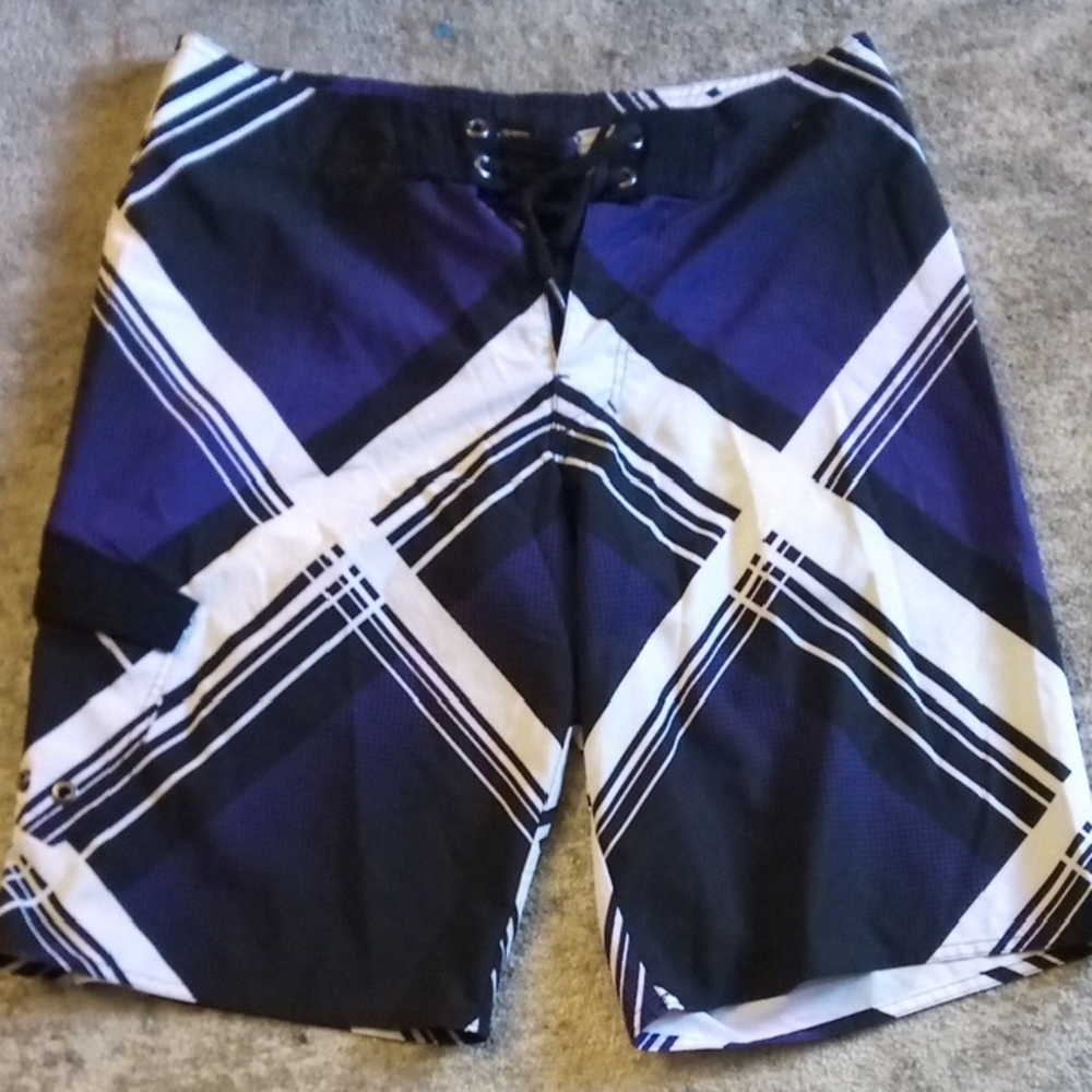 Tony Hawk Purple and Black Swim Board Shorts